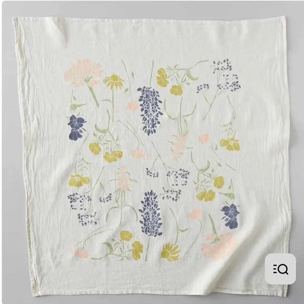 Anthropologie x June & December Meadow Flower Region Wildflowers Tea Towel NWT